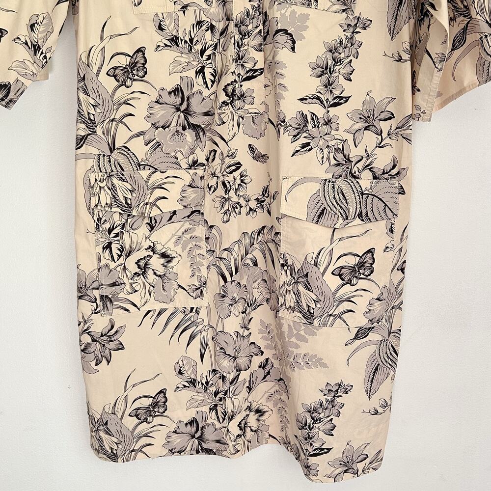 Etro Floral Short Sleeve Cotton Dress Cream Size 46/10 - Picture 3 of 8